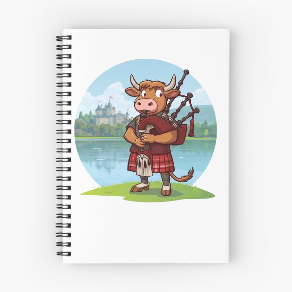 Item preview,  Highland Cow Piper Scotland Gift - Cute Bagpiper Coo with Castle Loch Design designed and sold by Loom on the Loch.