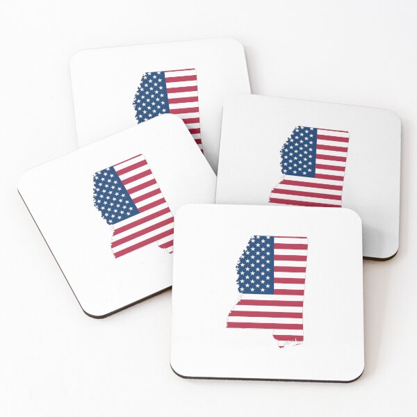 Item preview, Mississippi USA Flag Silhouette – Stars and Stripes State Outline designed and sold by Paper Drip.