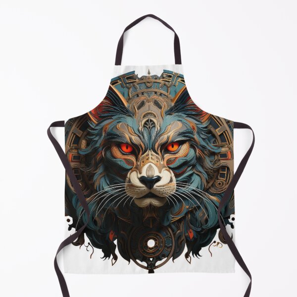 Item preview, Steampunk Cat Mandala with Fiery Eyes designed and sold by Daagath.