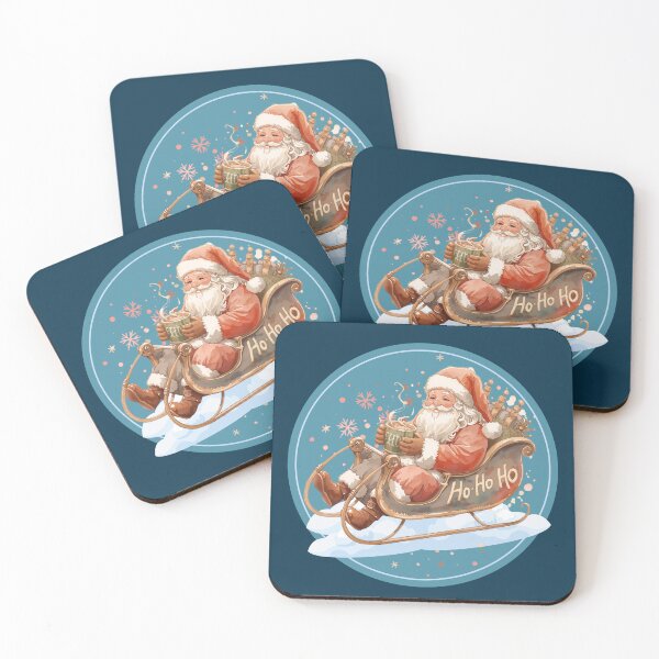 Item preview, Christmas Santa Sticker Round Blue Sticker Holiday Gift designed and sold by colorleafz.