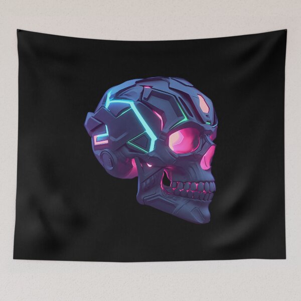 Item preview, Futuristic neon cybernetic skull designed and sold by Wawan35200.