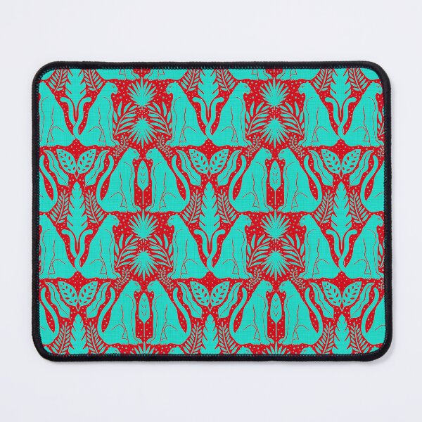 Item preview, Panther Pattern - Turquoise On Red designed and sold by QuestingPixel.