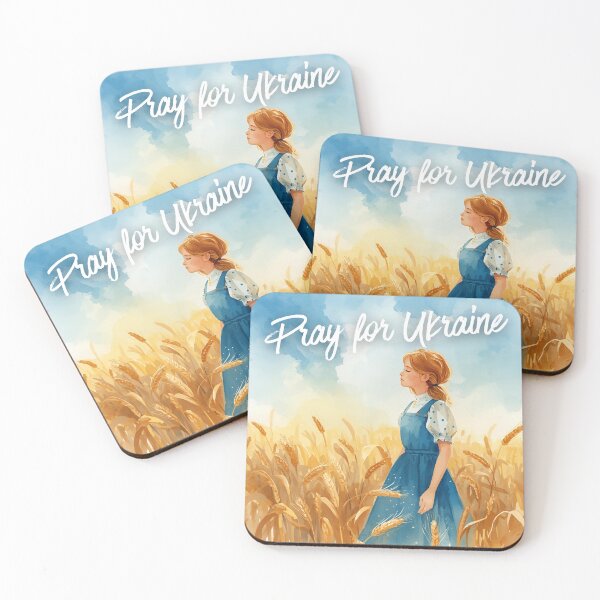 Item preview, Pray for Ukraine — Watercolor Girl in Wheat Field, Support Ukraine designed and sold by ninasletters.