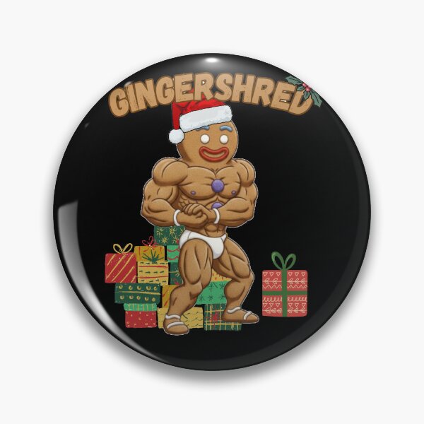 Item preview, Funny Gingershred Bodybuilder Christmas Shirt – Muscular Gingerbread Holiday Tee designed and sold by A-Szczesniak.