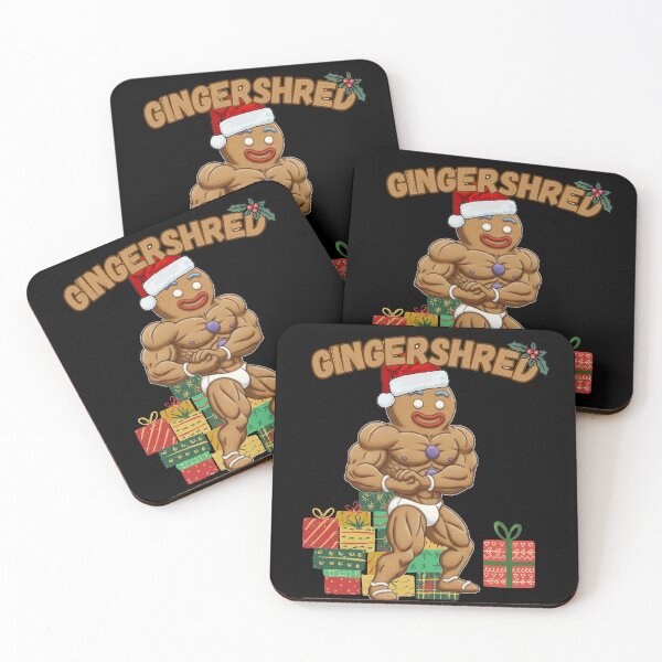 Item preview, Funny Gingershred Bodybuilder Christmas Shirt – Muscular Gingerbread Holiday Tee designed and sold by A-Szczesniak.