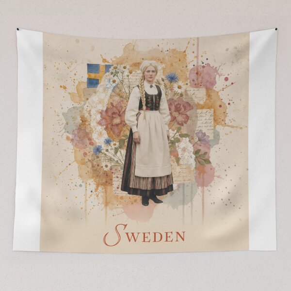 Item preview, Swedish Heritage Bloom: Folk Costume Meets Artistic Flair designed and sold by ForeverPrintsOK.