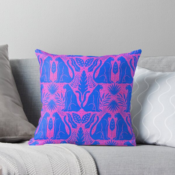 Item preview, Panther Pattern - Blue On Pink designed and sold by QuestingPixel.
