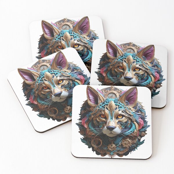Item preview, Baroque Steampunk Cat with Golden Mechanics designed and sold by Daagath.