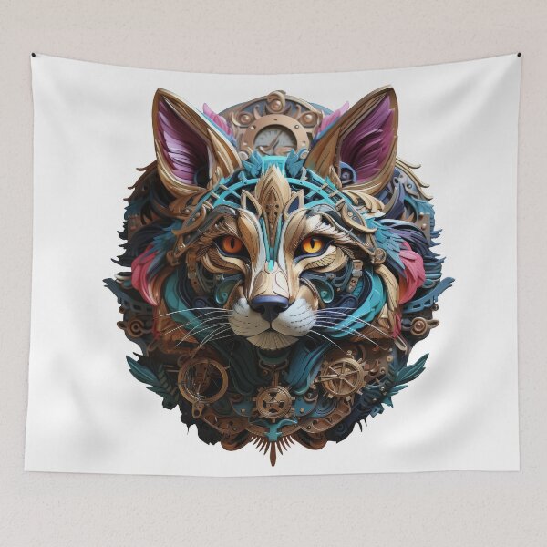 Item preview, Baroque Steampunk Cat with Golden Mechanics designed and sold by Daagath.