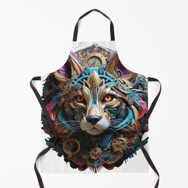 Item preview, Baroque Steampunk Cat with Golden Mechanics designed and sold by Daagath.