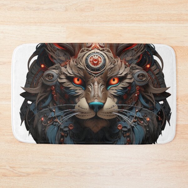 Item preview, Dark Mech Cat with Fiery Eyes and Clockwork Crown designed and sold by Daagath.