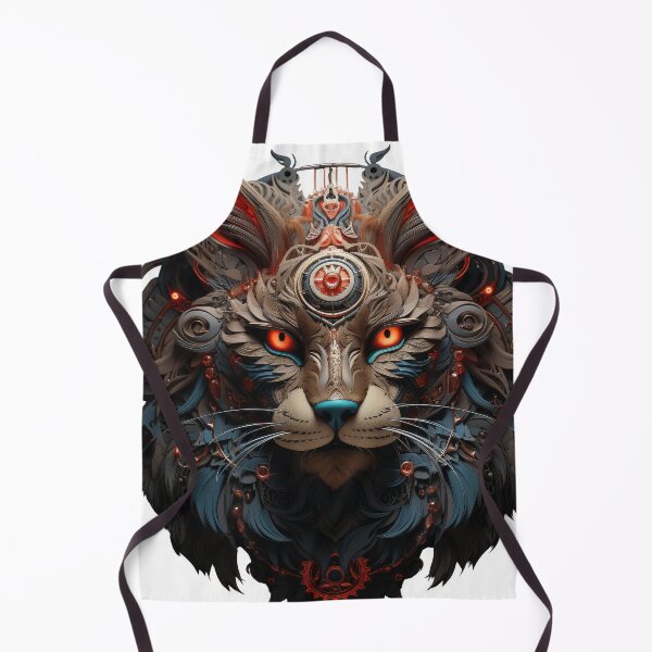 Item preview, Dark Mech Cat with Fiery Eyes and Clockwork Crown designed and sold by Daagath.