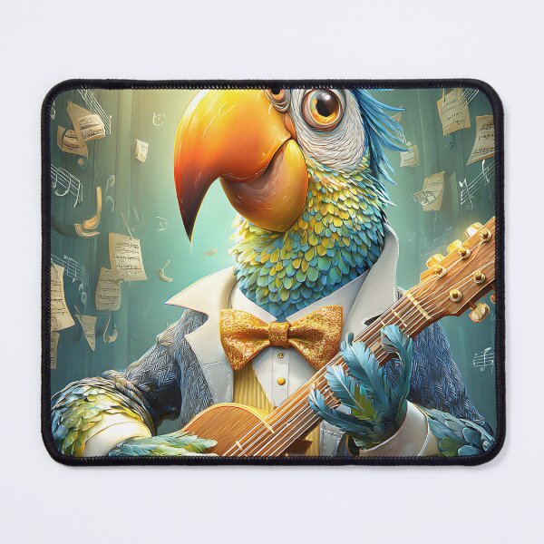 Item preview, Colorful Parrot Playing Music with Guitar on Stage designed and sold by Artessie.