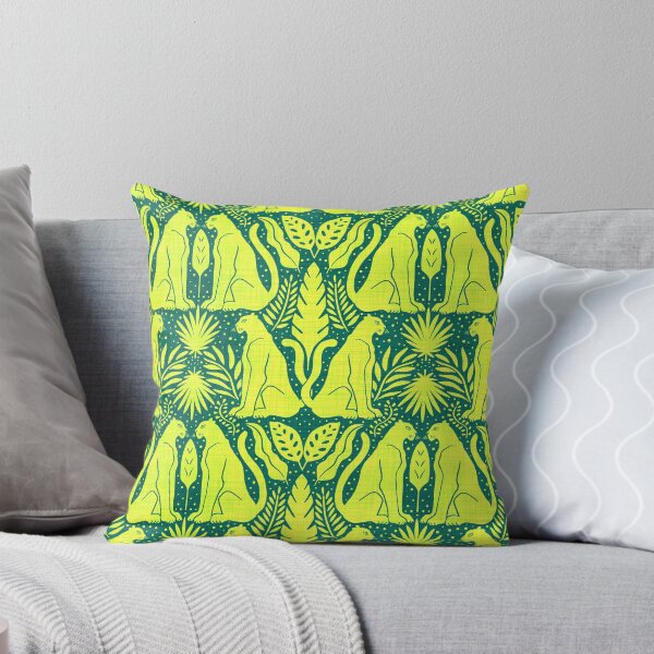 Item preview, Panther Pattern - Yellow On Teal designed and sold by QuestingPixel.