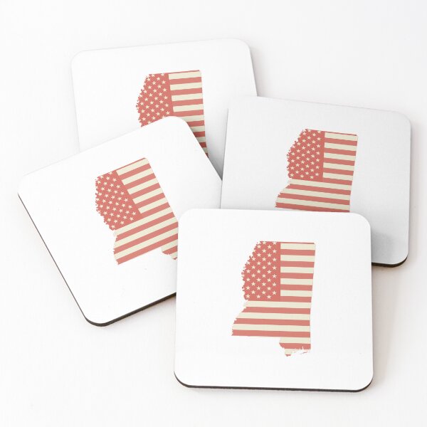 Item preview, mississippi USA Flag Silhouette – Stars and Stripes State Outline designed and sold by Paper Drip.