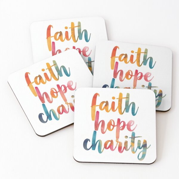 Item preview, Faith Hope Charity – Watercolor Christian Typography Art Print designed and sold by Darcy'sArtfortheHeart.