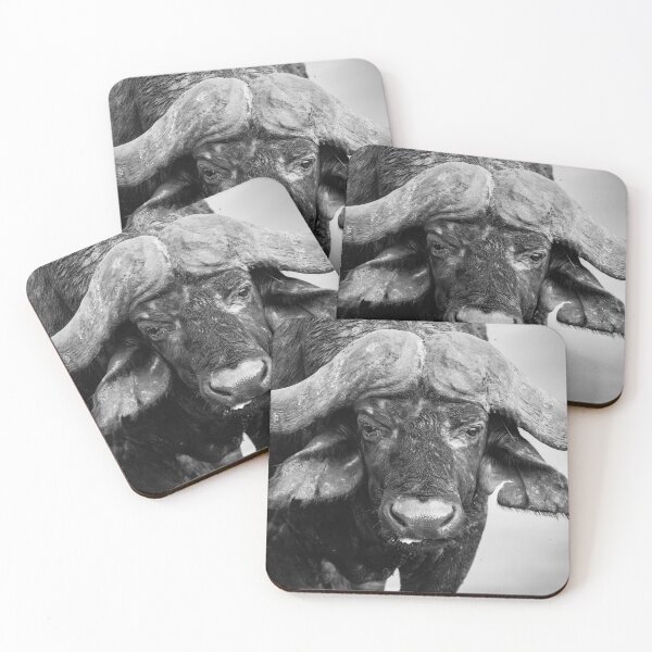 Item preview, African Buffalo Power Black And White Portrait designed and sold by DavideAntoniani.