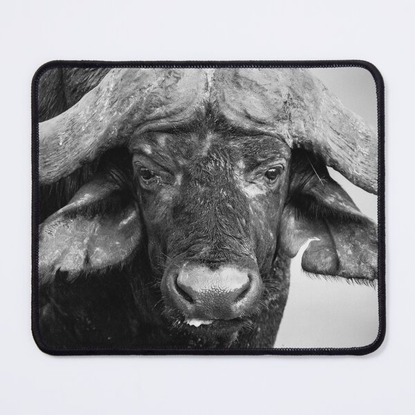 Item preview, African Buffalo Power Black And White Portrait designed and sold by DavideAntoniani.