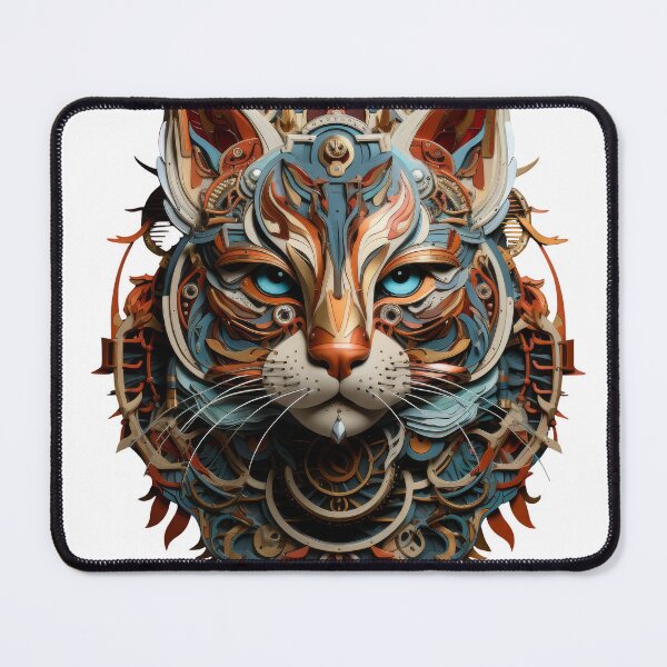 Item preview, Steampunk Cyber Cat with Mechanical Detailing designed and sold by Daagath.