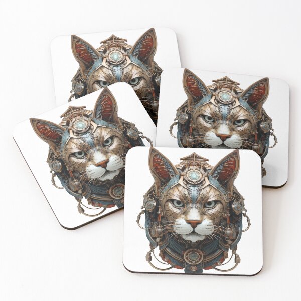 Item preview, Mechanical Steampunk Cat with Futuristic Armor designed and sold by Daagath.