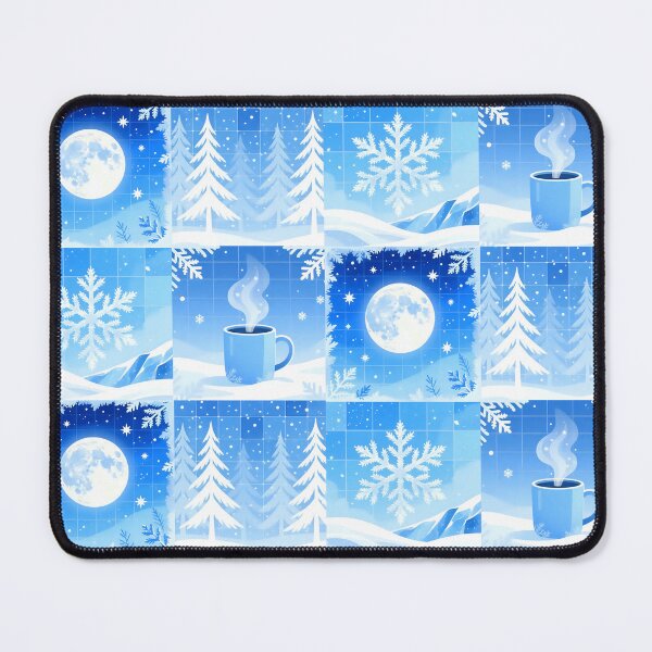 Item preview, Frosty Hygge Night – Moon, Pine Trees & Blue Hot Chocolate designed and sold by Soulharmony.