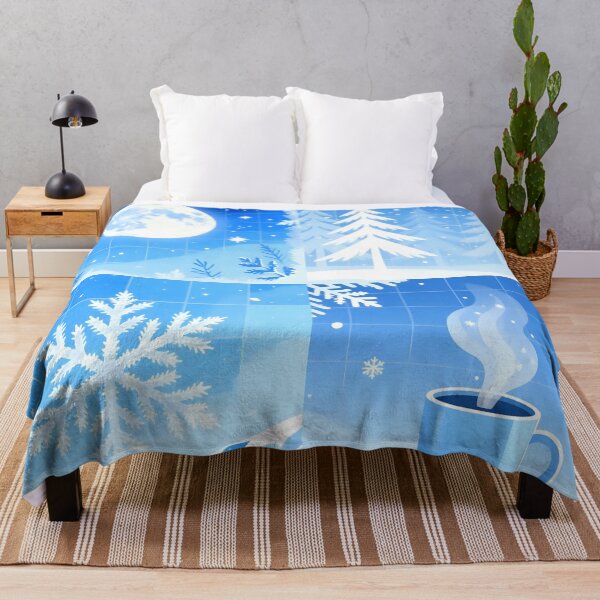 Item preview, Frosty Hygge Night – Moon, Pine Trees & Blue Hot Chocolate designed and sold by Soulharmony.