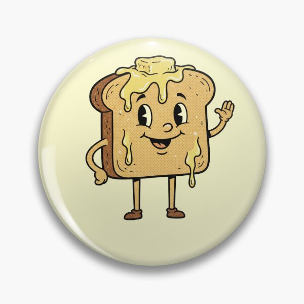Artikelvorschau, Lächelnder Buttertoast-Cartoon entworfen und verkauft von PrintHorizonD.