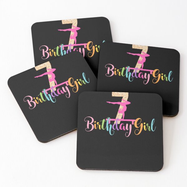 Item preview, 7Th Birthday Gymnastics Girls Rainbow Party Gymnast 7 Seven designed and sold by MadalynKiehn.