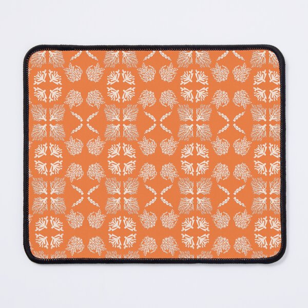 Item preview, Complementary symmetrical pattern of white corals on an orange background designed and sold by WONDERPRINTVALLEY.