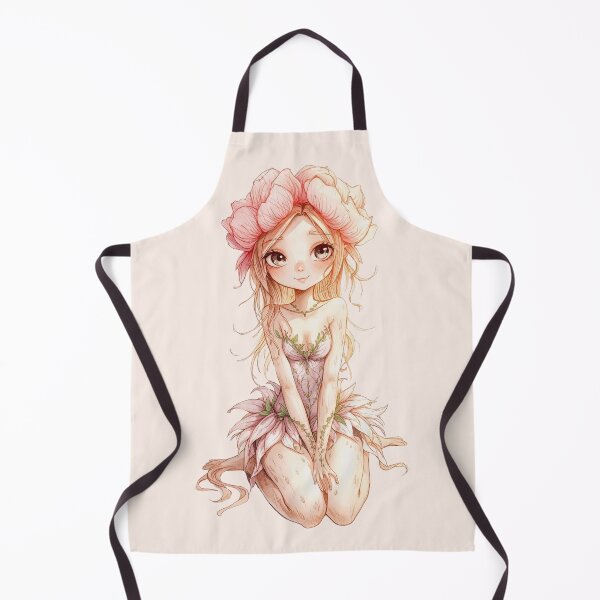 Item preview, Beautiful Pink Peony Flower Girl - Fairy-tale fantasy character Whimsical childlike illustration designed and sold by RSDigitalPrintDesign.