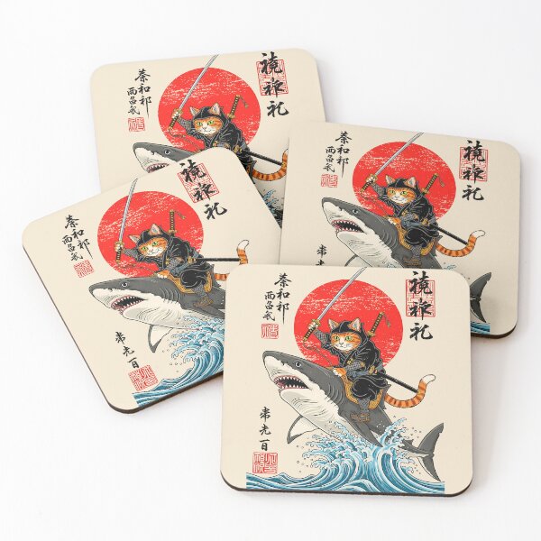 Item preview, Ninja Cat Riding  Shark designed and sold by TheSamuraiCat.