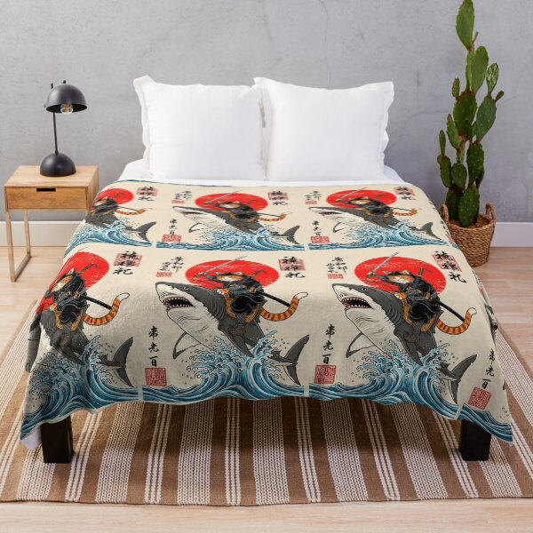 Item preview, Ninja Cat Riding Shark designed and sold by TheSamuraiCat.