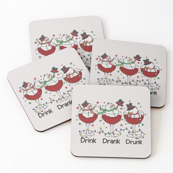 Item preview, Drink Drank Drunk Snowman Wine Glasses - Funny Christmas Pun designed and sold by AwesomeBeyondLimits.
