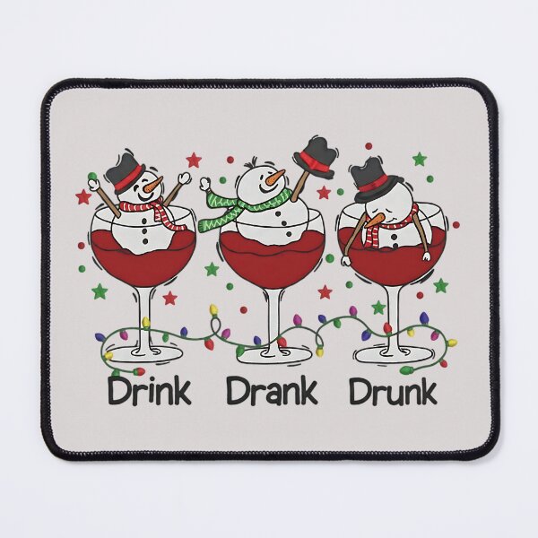 Item preview, Drink Drank Drunk Snowman Wine Glasses - Funny Christmas Pun designed and sold by AwesomeBeyondLimits.