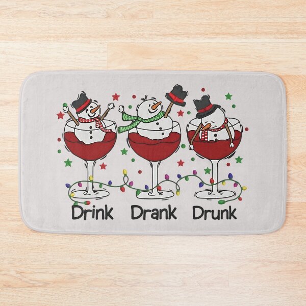 Item preview, Drink Drank Drunk Snowman Wine Glasses - Funny Christmas Pun designed and sold by AwesomeBeyondLimits.