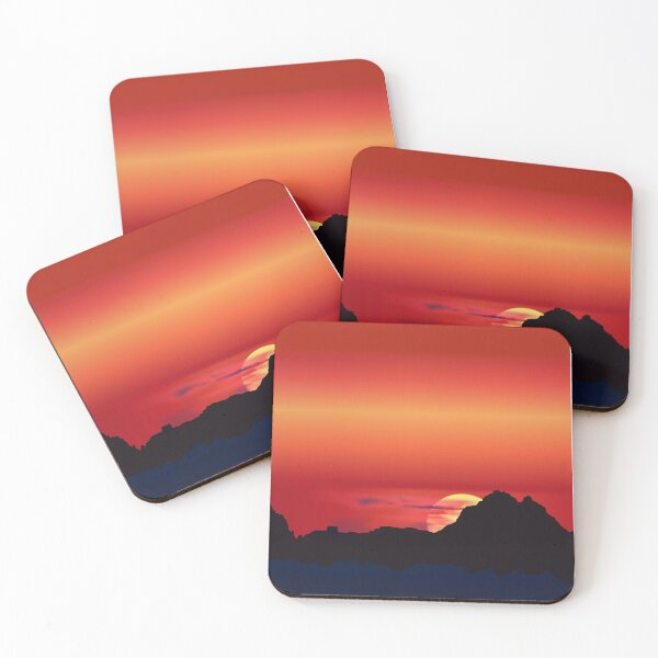 Item preview, Blazing Sunset Behind the Mountains designed and sold by CleverEnoughCo.