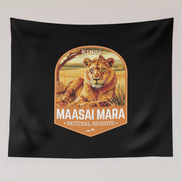 Item preview, Maasai Mara National Reserve, Kenya Retro Travel Art Emblem designed and sold by MaateoDesign.