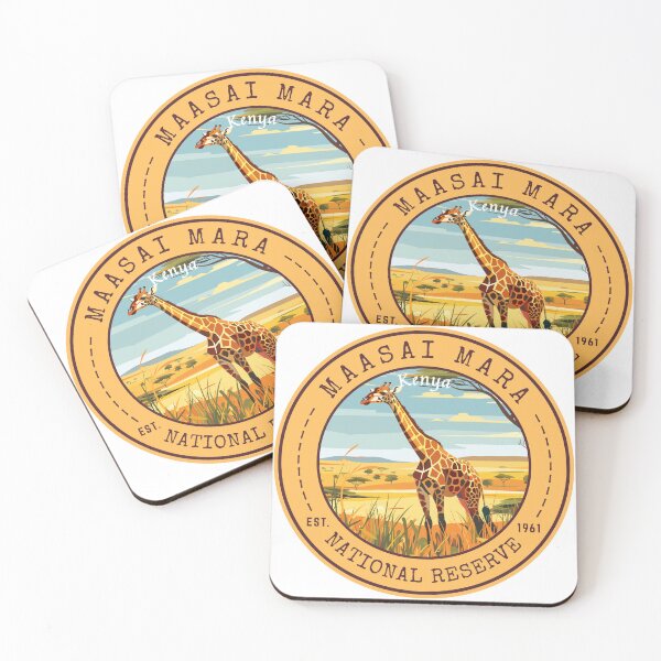 Item preview, Maasai Mara National Reserve, Kenya Vintage Travel Art Circle Emblem designed and sold by MaateoDesign.
