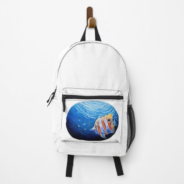 Item preview, Exotic Butterfly fish Stone Painting – Hand-Painted Ocean Art designed and sold by Boski22.