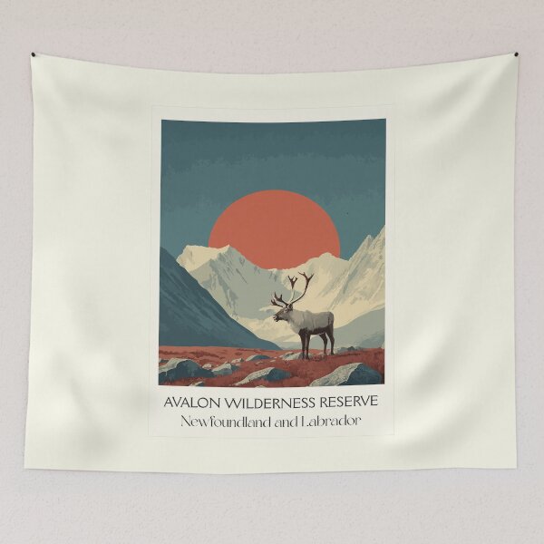 Item preview, Avalon Wilderness Reserve NL | Woodland Caribou Art Print designed and sold by TuncGK.