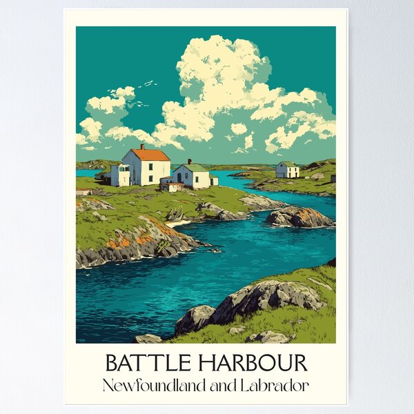 Item preview, Battle Harbour Labrador | Historic Fishing Outport Art designed and sold by TuncGK.