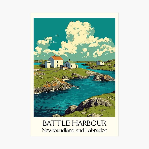 Item preview, Battle Harbour Labrador | Historic Fishing Outport Art designed and sold by TuncGK.