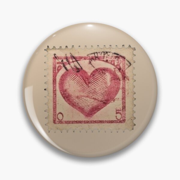 Item preview, heart shape travel post card stamp designed and sold by inainart.
