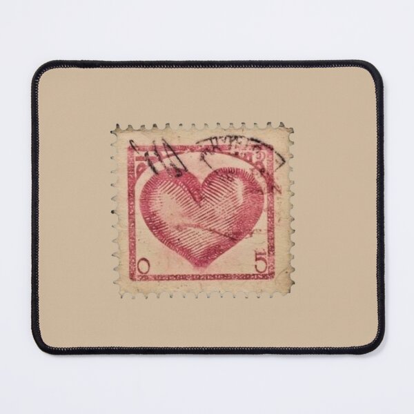 Item preview, heart shape travel post card stamp designed and sold by inainart.