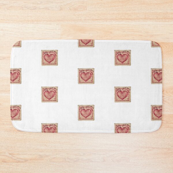 Item preview, heart shape travel post card stamp designed and sold by inainart.