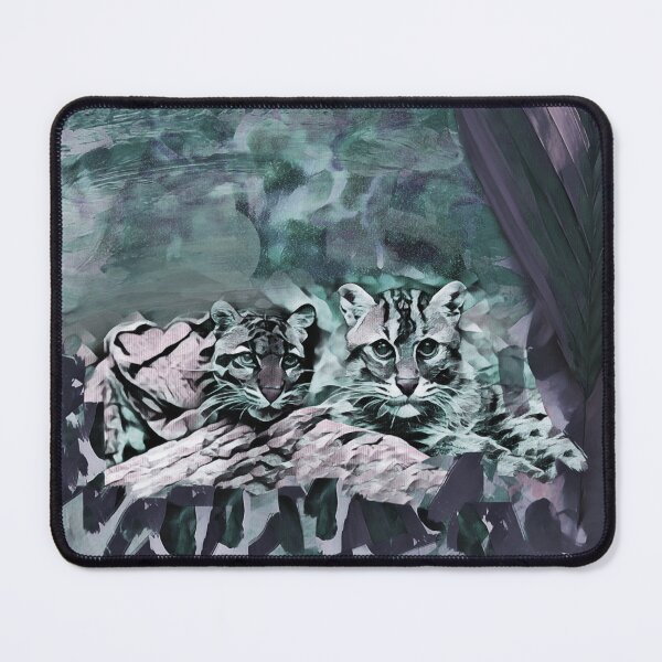 Item preview, Thunderstorm cats in shades of grey, light sage, purple and violet designed and sold by Most1234.