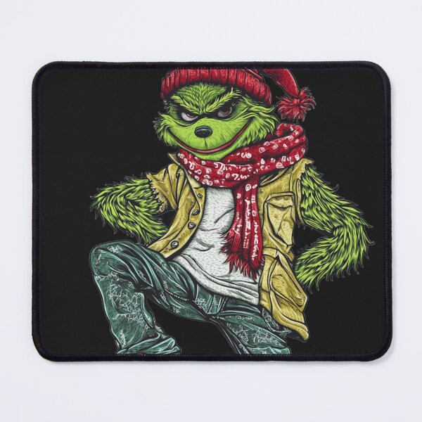 Item preview, Christmas Grinch-Style Embroidery Illustration – Festive Cross Stitch Holiday  designed and sold by MiraLumeStudio.