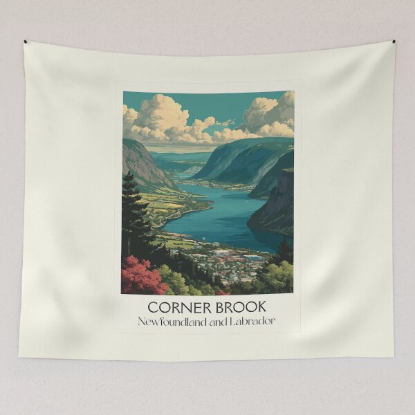 Item preview, Corner Brook Newfoundland | Humber Valley Cityscape Art designed and sold by TuncGK.