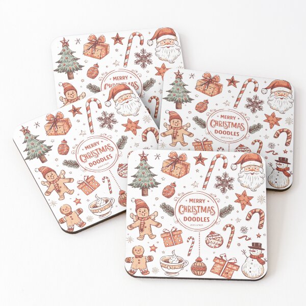 Item preview, Merry Christmas Doodles – Cute Holiday Icons – Festive Gingerbread, Gifts & Candy Canes designed and sold by ZYNORAworld.