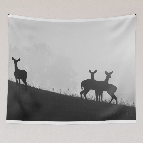 Item preview, Deer At Sunrise BW designed and sold by Jim Love.
